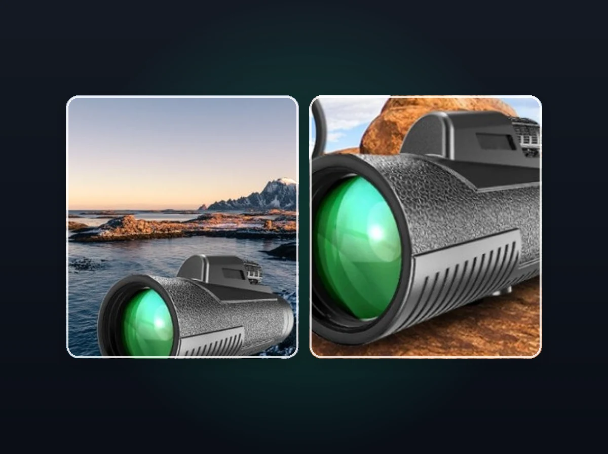 Horizon Scope™ 12x50 High-Definition BAK-4 Prism Handheld Monocular Telescope Package Contents